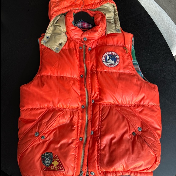 Vintage Polo Ralph Lauren RLPC SKI CLUB puffer Down Vest Orange - Picture 2 of 5